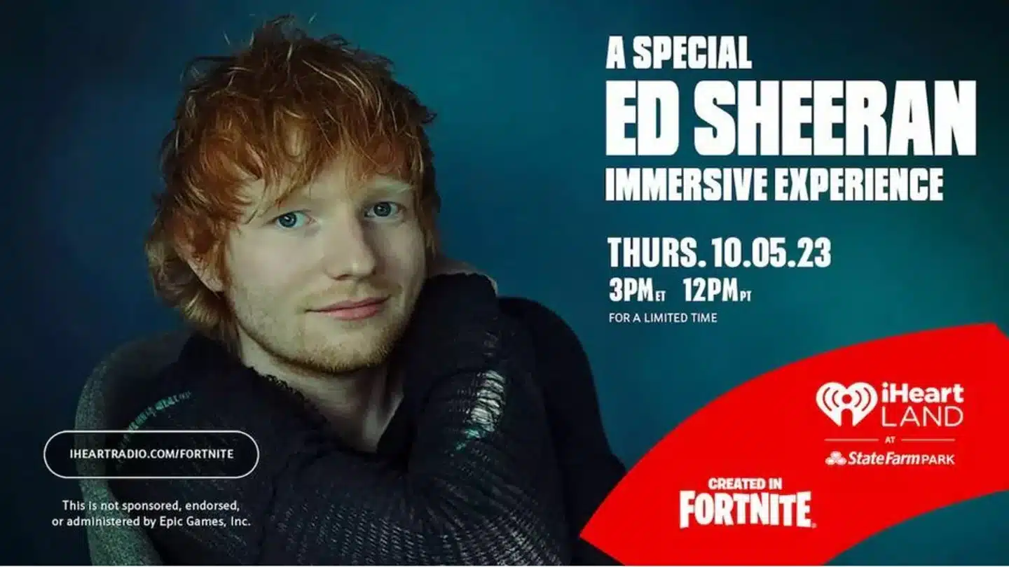 Concert à venir d'Ed Sheeran sur Fortnite tout ce qu'il faut savoir